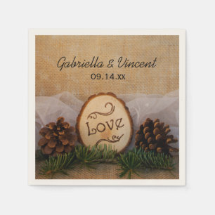 Rustic Pines Woodland Wedding Napkin