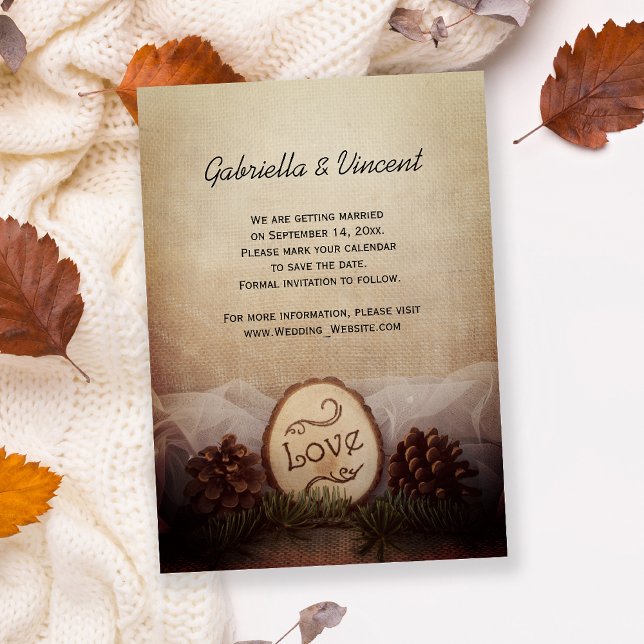 Rustic Pines Woodland Wedding Save the Date (Creator Uploaded)