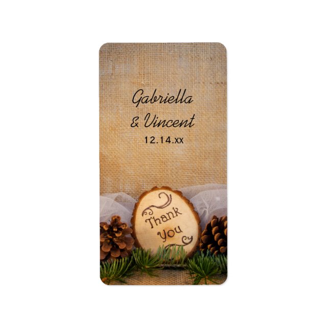 Rustic Pines Woodland Wedding Thank You Favour Tag (Front)