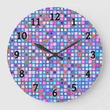 Rustic Pink And Blue Mosaic 'Clay' Tiles Pattern