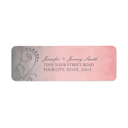 Rustic Pink and Grey Bohemian Return Address Return Address Label