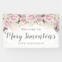 Rustic Pink and White Floral 60th Birthday
