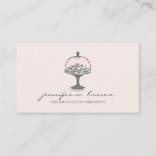 Rustic Pink Bakery Retro Sweets Pastry Macaroon Business Card