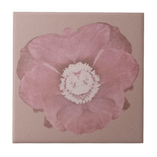 Rustic Pink Bloom Art Tile
