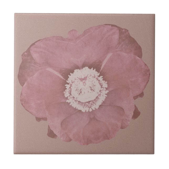 Rustic Pink Bloom Art Tile (Front)