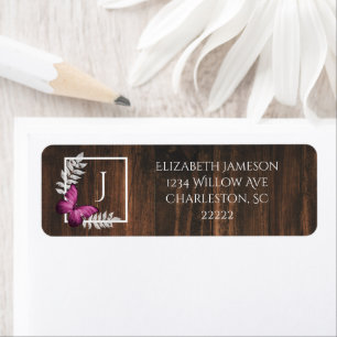 Rustic Pink Butterfly Label