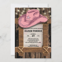 Rustic Pink Cowgirl Hat Baby Shower