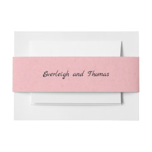 Rustic Pink Faux Kraft Cardboard Belly Band Invitation Belly Band