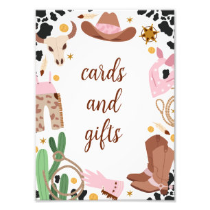 Rustic Pink First Rodeo Birthday Menu Sign