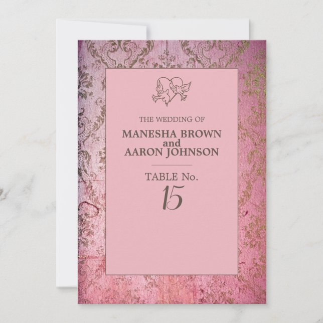 RUSTIC PINK - Flat Table Card (Front)