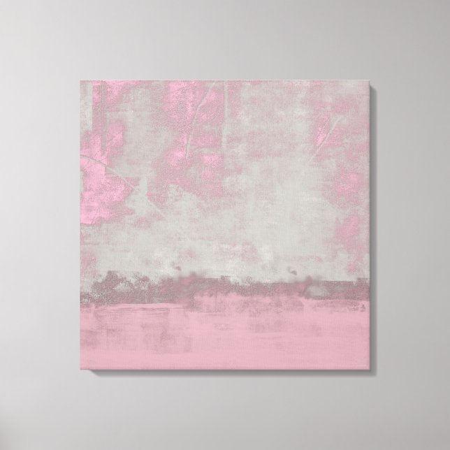 Rustic Pink Grey Mallow Abstract Art Nr42 Canvas Print (Front)