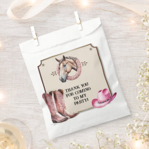 Rustic Pink Horseback Riding Birthday Party Favour Bags