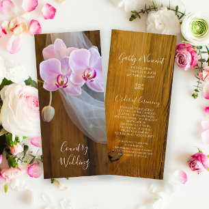Rustic Pink Orchid Elegance Country Barn Wedding Programme