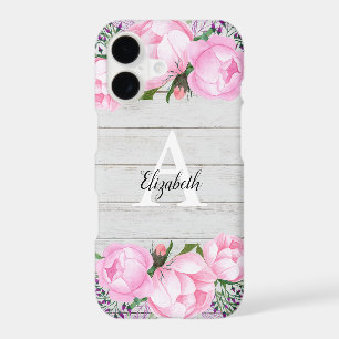 Rustic Pink Peony Monogram