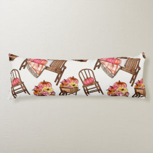Rustic Pink Pumpkin Pattern Body Cushion