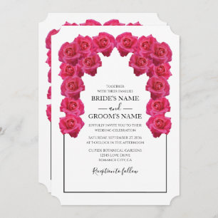 Rustic Pink Roses Wedding Invitations