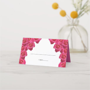 Rustic Pink Roses Wedding Place Card
