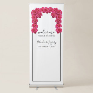 Rustic Pink Roses Wedding Welcome Sign