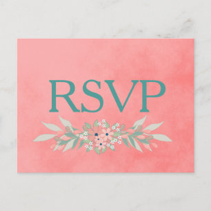 Rustic Pink RSVP Invitation Postcard