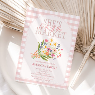 Rustic Pink She's Fresh Off the Market Floral  Invitation