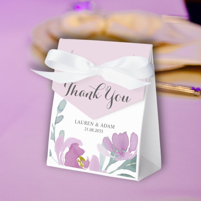 Rustic Pink Watercolor Floral Wedding  Favour Box (Creator Uploaded)