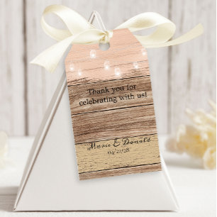 Rustic Pink Wood and Lanterns Gift Tags