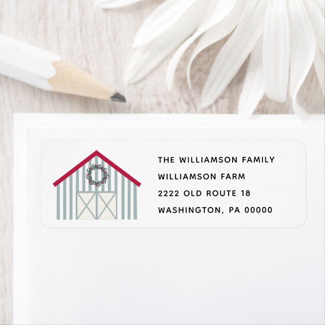 Rustic  Pip Berry Wreath  Christmas Return Address (Insitu)