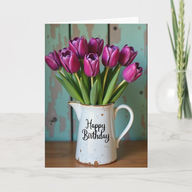 Rustic Pitcher Birthday Card (Front)