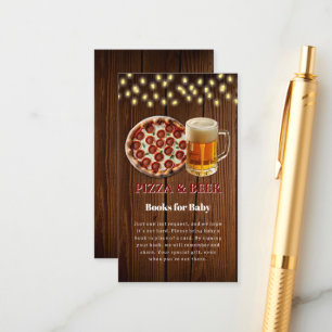 Rustic Pizza & Beer Baby Shower Enclosure Card