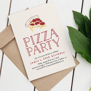 Rustic Pizza Party Invitation