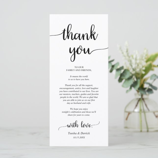 Rustic Place Setting Dinner Party Thank You Card (Standing Front)