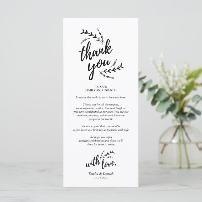 Rustic Place Setting Dinner Party Thank You Card (Standing Front)