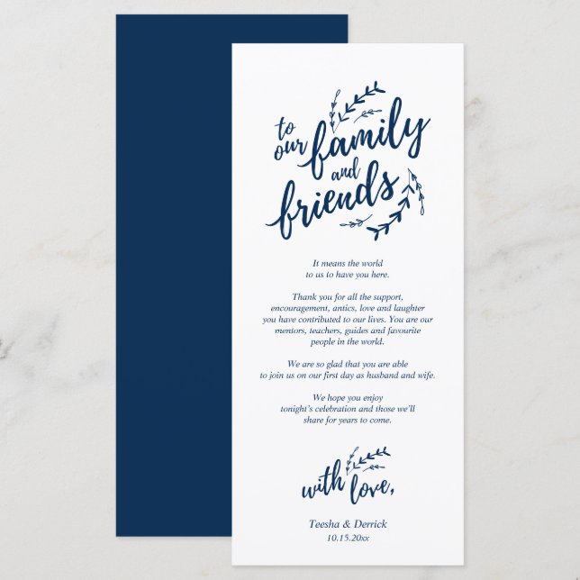 Rustic Place Setting Dinner Party Thank You Card (Front/Back)