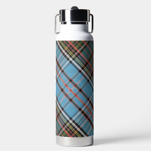 Rustic Plaid Anderson Classic Tartan Water Bottle (Front)