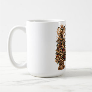 Rustic Plaid Bow Christmas Trees Holiday Style Coffee Mug