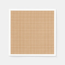 Rustic Plaid Brown Paper Napkin | Casual Partyware