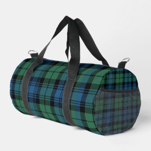 Rustic Plaid Campbell Green Blue Tartan Duffle Bag