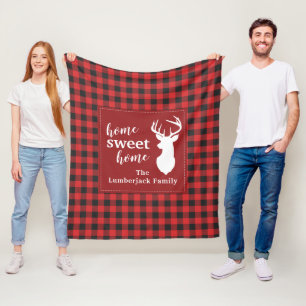 Rustic Plaid Christmas Holiday Elegant Fleece Blanket
