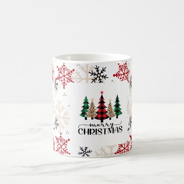 Rustic Plaid Christmas Trees Mug (Center)