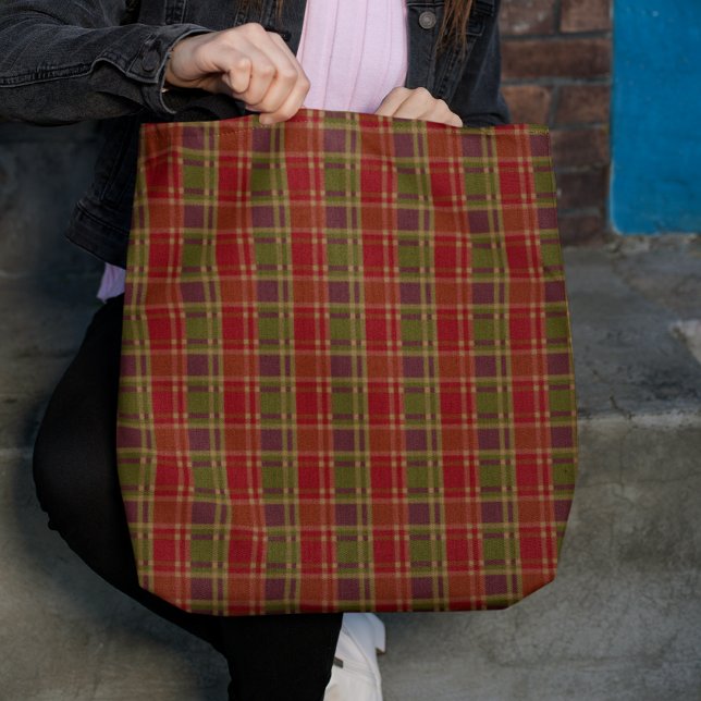 "Rustic Plaid Elegance" Pattern Tote Bag (Creator Uploaded)