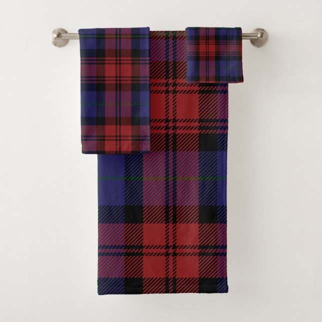 Rustic Plaid Elegant Check Tartan Bath Towel Set (Insitu)