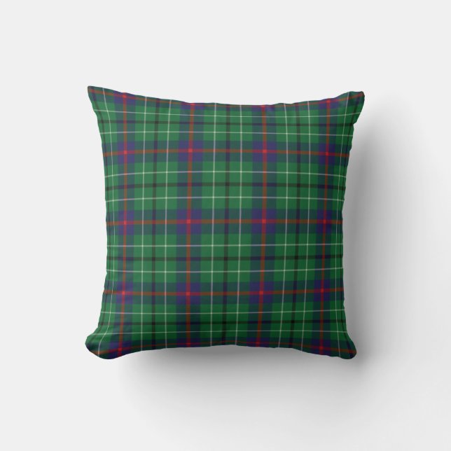 Rustic Plaid Elegant Duncan Green Tartan Cushion (Front)