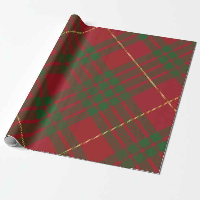 Rustic Plaid Elegant MacTavish Tartan Wrapping Paper (Unrolled)