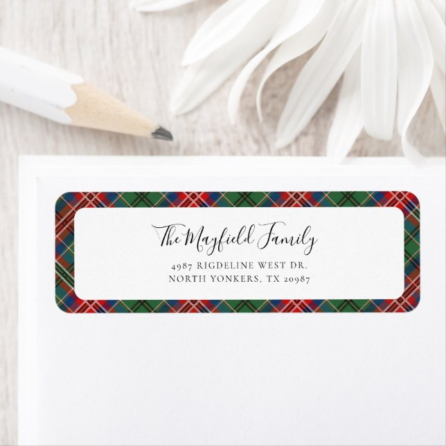 Rustic Plaid Elegant Tartan Return Address (Insitu)