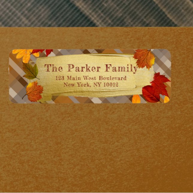 Rustic Plaid Gold Brushstroke Thanksgiving (Creator Uploaded)