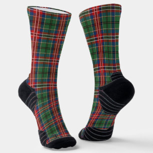Rustic Plaid Green and Red Chequered Tartan Socks