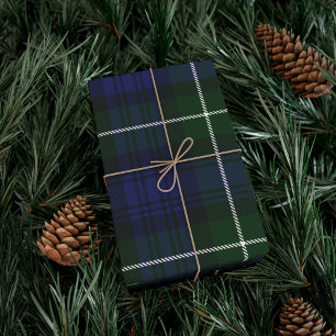 Rustic Plaid Green Campbell Military Tartan Wrapping Paper