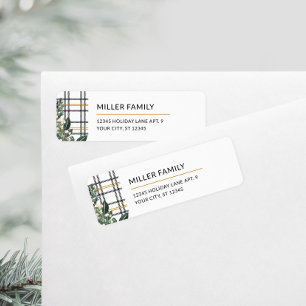 Rustic Plaid Holiday Return Address Label
