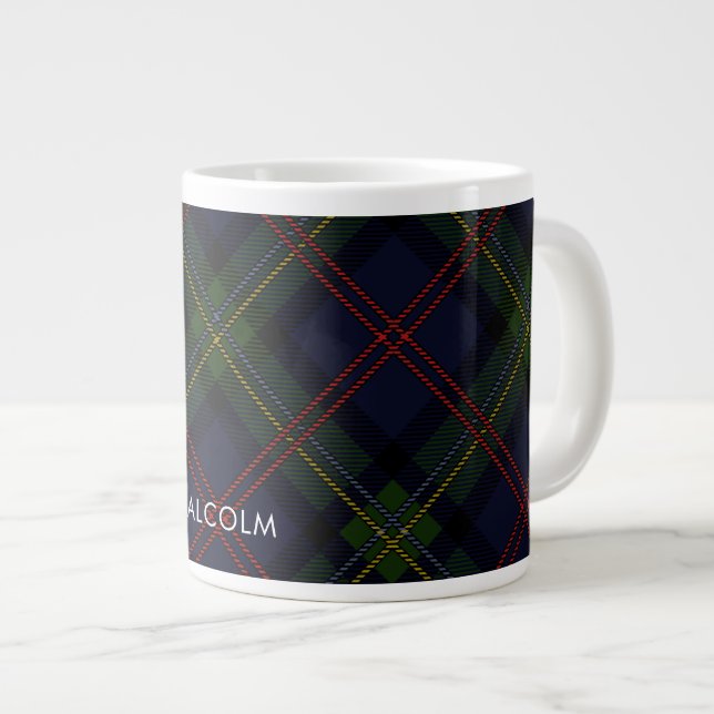 Rustic Plaid Keepsake Tartan Large Coffee Mug (Front Right)