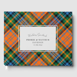 Rustic Plaid Murray Orange Green Tartan Guest Book
